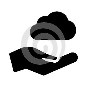 Cloud  glyph flat  icon