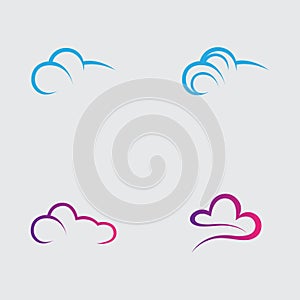 Cloud gradient logo. Cloud and arrow concept. Branding for start up, agency, apps, software, database, hosting, computing, server