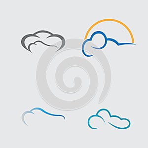 Cloud gradient logo. Cloud and arrow concept. Branding for start up, agency, apps, software, database, hosting, computing, server