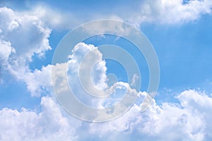 Cloud groups patterns on bright bluesky background with