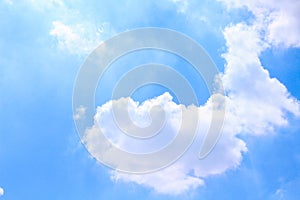 Cloud groups patterns with reflection on vivid bluesky background