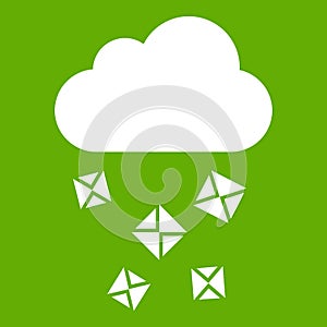 Cloud and hail icon green