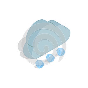 Cloud and hail icon, isometric 3d style
