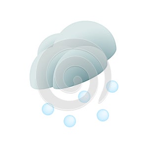 Cloud and hail icon, isometric 3d style