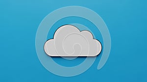 Cloud has a smooth simple outline with soft curves and a subtle shadow