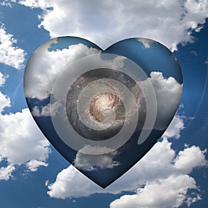 Cloud Heart with Galaxy