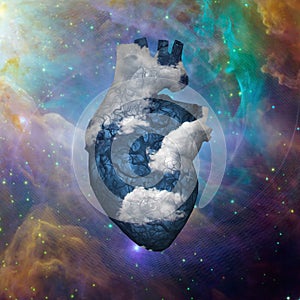 Cloud Heart with Galaxy