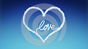 Cloud Heart and Love Text