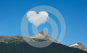 Cloud heart shape on blue sky