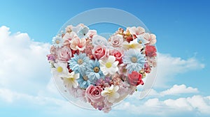 cloud heart shape love valentine concept tone