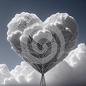 Cloud heart. Cloud shaped heart on a sky