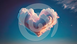 Cloud heart. Cloud shaped heart on a sky