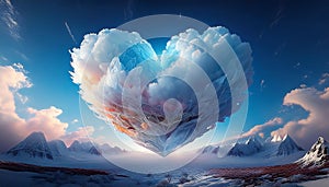 Cloud heart. Cloud shaped heart on a sky