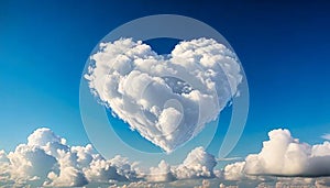 Cloud heart. Cloud shaped heart on a sky