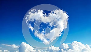 Cloud heart. Cloud shaped heart on a sky
