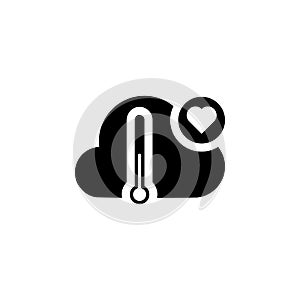 Cloud heart temperature icon. Element of weather illustration. Signs and symbols can be used for web, logo, mobile app, UI, UX