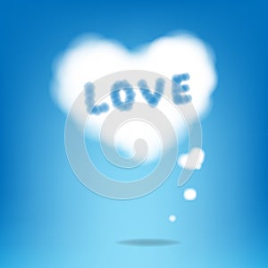 Cloud From Hearts With Text