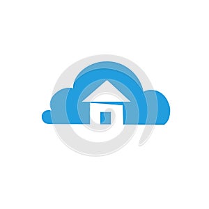 Cloud home logo icon vector illustration