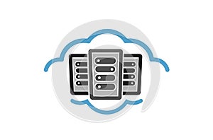 Cloud Host Logo Design Illustration