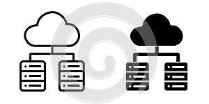 Cloud Hosting Data Center Storage Icon