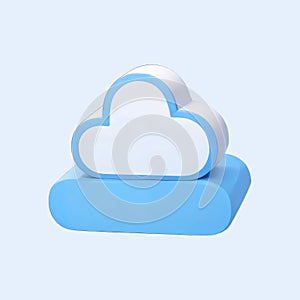 Cloud Hosting Icon 3d Illustration