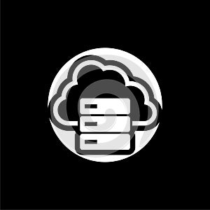 Cloud hosting icon isolated on dark background