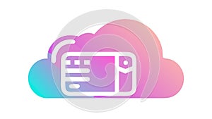Cloud Hosting Icon Vector Illustration, Web Server, vector design Generative AI