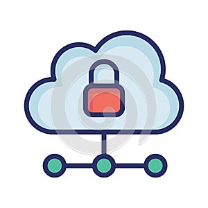 Cloud hosting Isolated Vector icon which can easily modify or edit