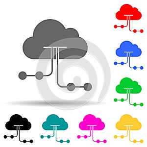 cloud hosting multi color style icon. Simple glyph, flat vector of web development icons for ui and ux, website or mobile