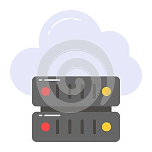 Cloud hosting server vector design, icon of data networking