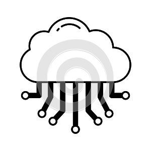 Cloud hosting Vector Icon which can easily modify or edit