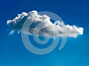 The cloud is a huge aircraft compared to an airplane