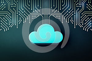 Cloud icon on abstract background mainboard  illustration