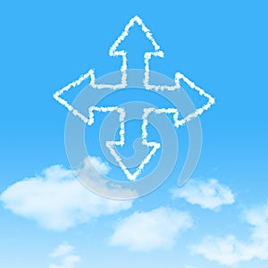 Cloud icon with design on blue sky