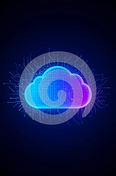 Cloud Computing: Digital Data & Network Technology Stock Photo