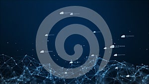 Cloud icon in digital cyberspace, Technology network connections concept