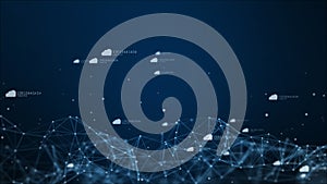 Cloud icon in digital cyberspace, Technology network connections concept