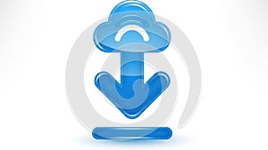 Cloud icon with downward arrow symbolizing data transfer