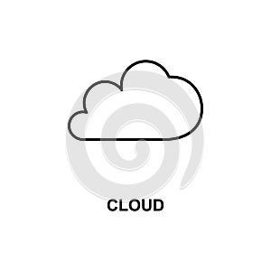 cloud icon. Element of simple web icon with name for mobile concept and web apps. Thin line cloud icon can be used for web and