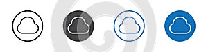 Cloud icon flat editable icon mark set