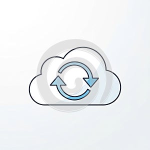 With gradient circular arrows inside symbolizing synchronization or data