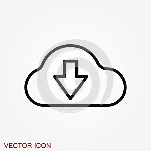 Cloud icon, outline and solid vector illustration