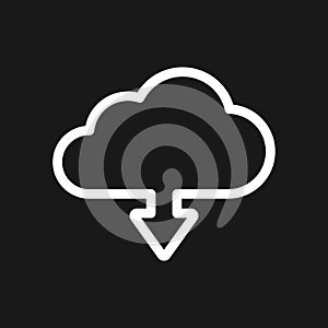 Cloud icon, outline and solid vector illustration