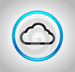 Cloud icon round blue push button