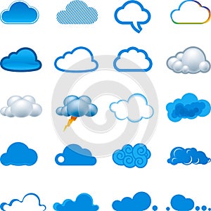 Cloud icon set photo