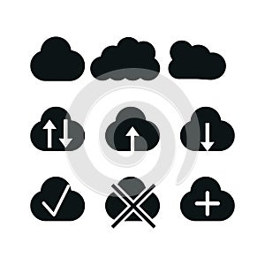 Cloud icon set computing vector logo template