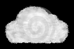 Cloud icon shape made of clouds on black back