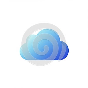 Cloud icon with a simple, rounded shape in gradient blue, transitioning from light to