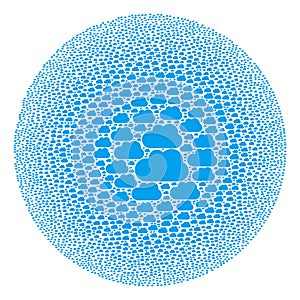 Cloud Icon Spheric Bubble Collage
