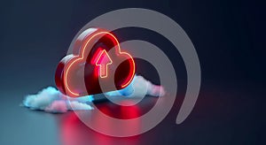 Cloud upload, data storage, database, cloud computing concept